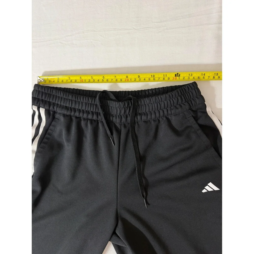 Adidas Mens 3-Stripe Track Pants Black White Tapered Athletic Joggers Size Small